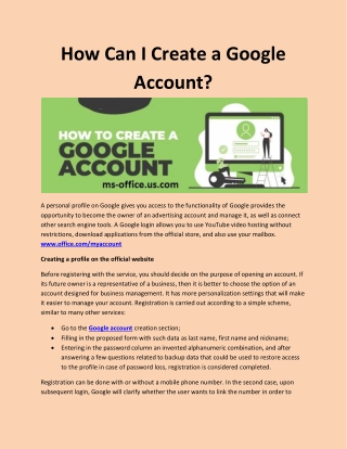 How Can I Create a Google Account?