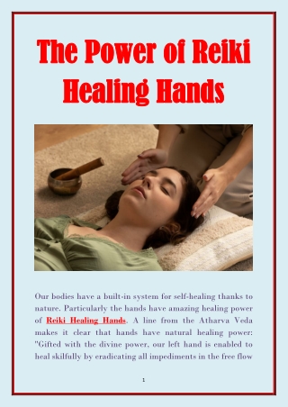 The Power of Reiki Healing Hands