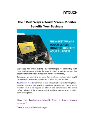 The 9 Best Ways a Touch Screen Monitor Benefits Your Business