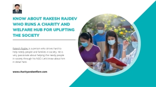 Know About Rakesh Rajdev Who Runs A Charity And Welfare Hub For Uplifting The Society