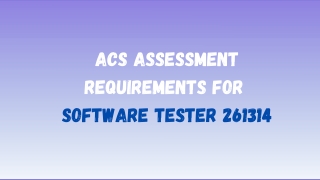 ACS Assessment Requirements For Software Tester 261314