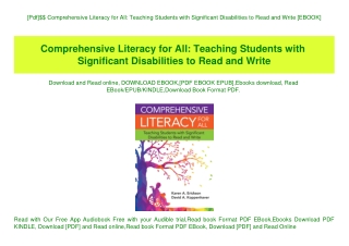 [Pdf]$$ Comprehensive Literacy for All Teaching Students with Significant Disabilities to Read and Write [EBOOK]