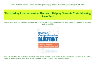 #^R.E.A.D.^ The Reading Comprehension Blueprint Helping Students Make Meaning from Text [EBOOK PDF]
