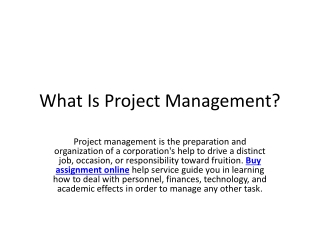 What Is Project Management