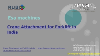 Crane Attachment for Forklift in India