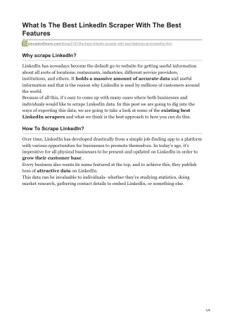 What Is The Best LinkedIn Scraper With The Best Features