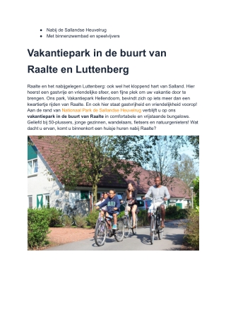 Vakantiepark in de buurt van Raalte