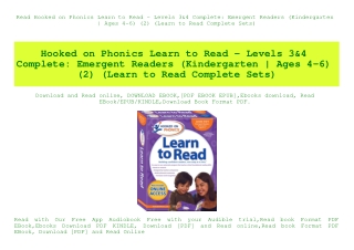 Read Hooked on Phonics Learn to Read - Levels 3&4 Complete Emergent Readers (Kindergarten  Ages 4-6) (2) (Learn to Read