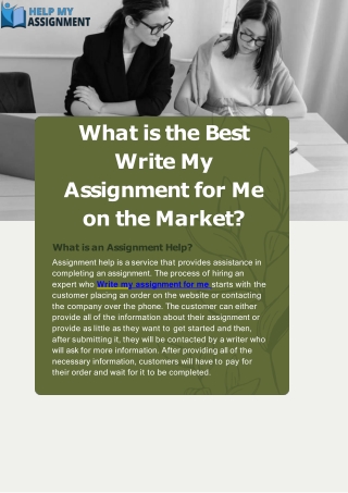 What is the Best Write My Assignment for Me on the Market (1)