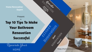 Top 10 Tips To Make Your Bathroom Renovation Successful