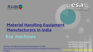 Material Handling Equipment Manufacturers in India