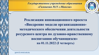Реализация инновационного проекта