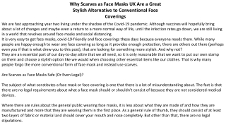 Why Scarves as Face Masks UK Are a Great Stylish Alternative to Conventional Face Coverings