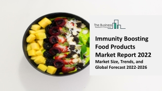 Immunity Boosting Food Products Market 2022-2031: Outlook, Growth, And Demand