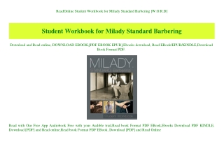 ReadOnline Student Workbook for Milady Standard Barbering [W.O.R.D]