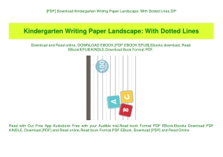 [PDF] Download Kindergarten Writing Paper Landscape With Dotted Lines ZIP