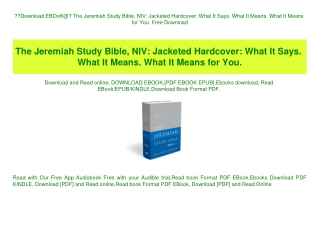 Download EBOoK@ The Jeremiah Study Bible  NIV Jacketed Hardcover What It Says. What It Means. What It Means for You. Fre