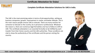 Know about Certificate Attestation for Dubai