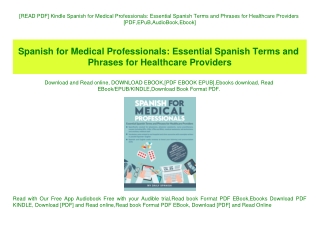 [READ PDF] Kindle Spanish for Medical Professionals Essential Spanish Terms and Phrases for Healthcare Providers [PDF EP