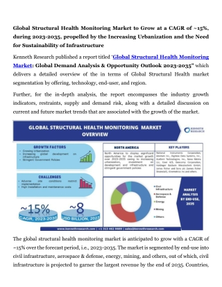 Global Structural Health Monitoring Market Press Release
