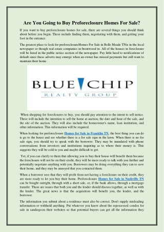 Are You Going to Buy Preforeclosure Homes For Sale
