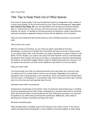 Tips to Keep Pests Out of Office Spaces_ Payne Pest