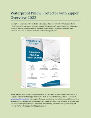 Waterproof Pillow Protector with Zipper Overview 2022