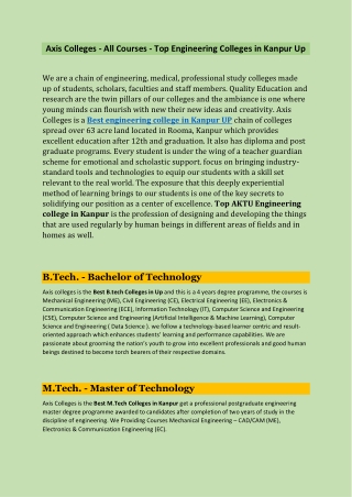 Axis Colleges  All Courses