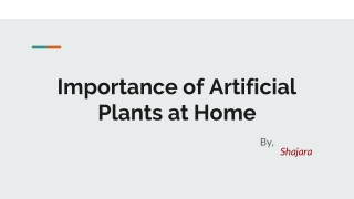 Importance of Artificial Plants at Home