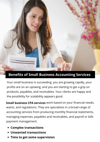 Benefits of Small Business Accounting Services