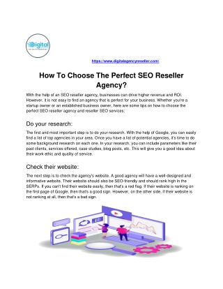 How To Choose The Perfect SEO Reseller Agency