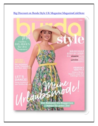 Big Discount on Burda Style UK Magazine MagazineCafeStore