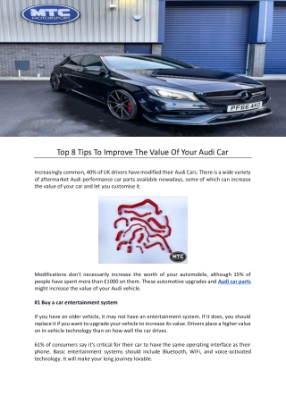 Top 8 Tips To Improve The Value Of Your Audi Car