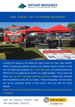 Hire Cheap, DIY Catering Marquee