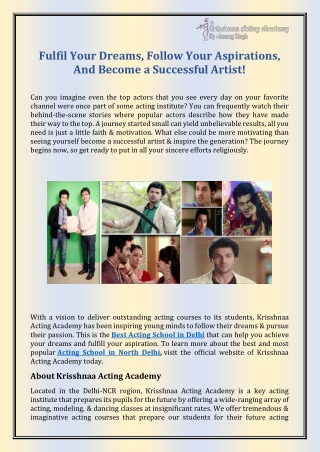 Best Acting School in Delhi