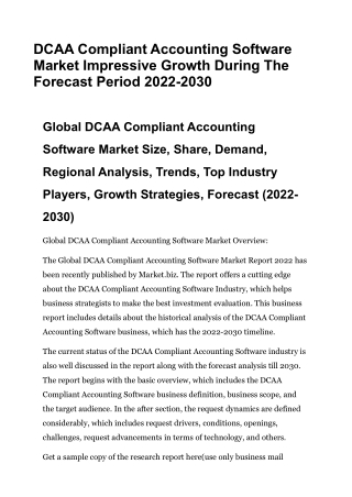 DCAA Compliant Accounting Software Market Impressive Growth During The Forecast