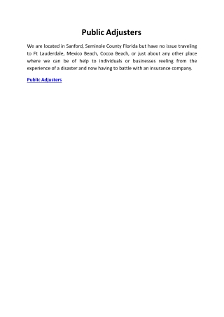Public Adjusters