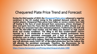 Chequered Plate Price Trend and Forecast