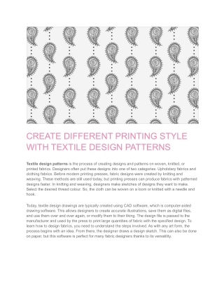 Design your festive wear with your favourite textile design pattern