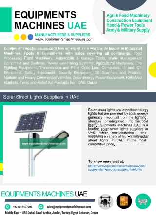 Solar Street Lights Suppliers in UAE