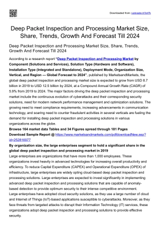 Deep Packet Inspection and Processing Market Size, Share, Trends, Growth 2026