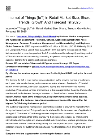 Internet of Things (IoT) in Retail Market Size, Share, Trends, Growth 2025