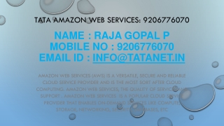 Tata Amazon Web Services: Call @ 9206776070