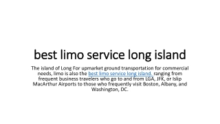 best limo service long island