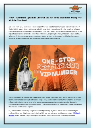 VIP Mobile Numbers