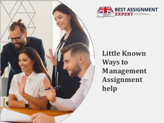 Little Known Ways to Management Assignment help