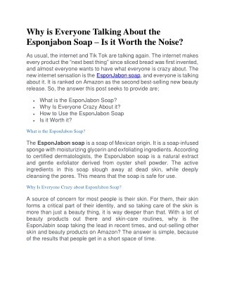 Why is Everyone Talking About the Esponjabon Soap – Is it Worth the Noise