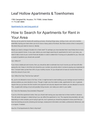 Leaf Hollow Apartments & Townhomes