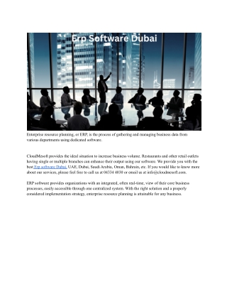 Erp Software Dubai