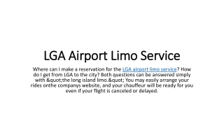 LGA Airport Limo Service